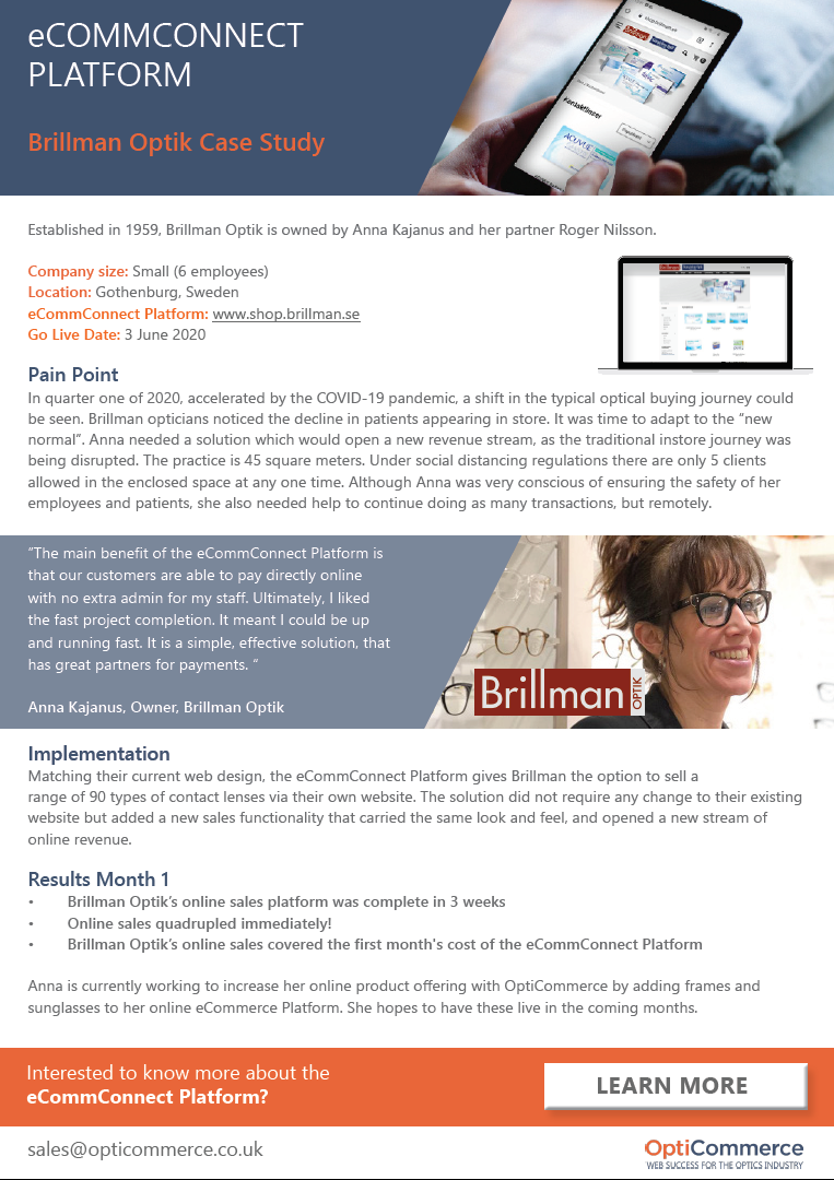 Brillman Optik Case Study Screenshot Brillman Optik Case Study Screenshot