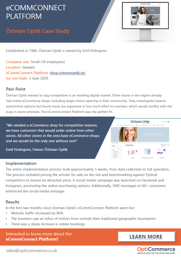 Ostman Optik Case Study Screenshot Ostman Optik Case Study Screenshot